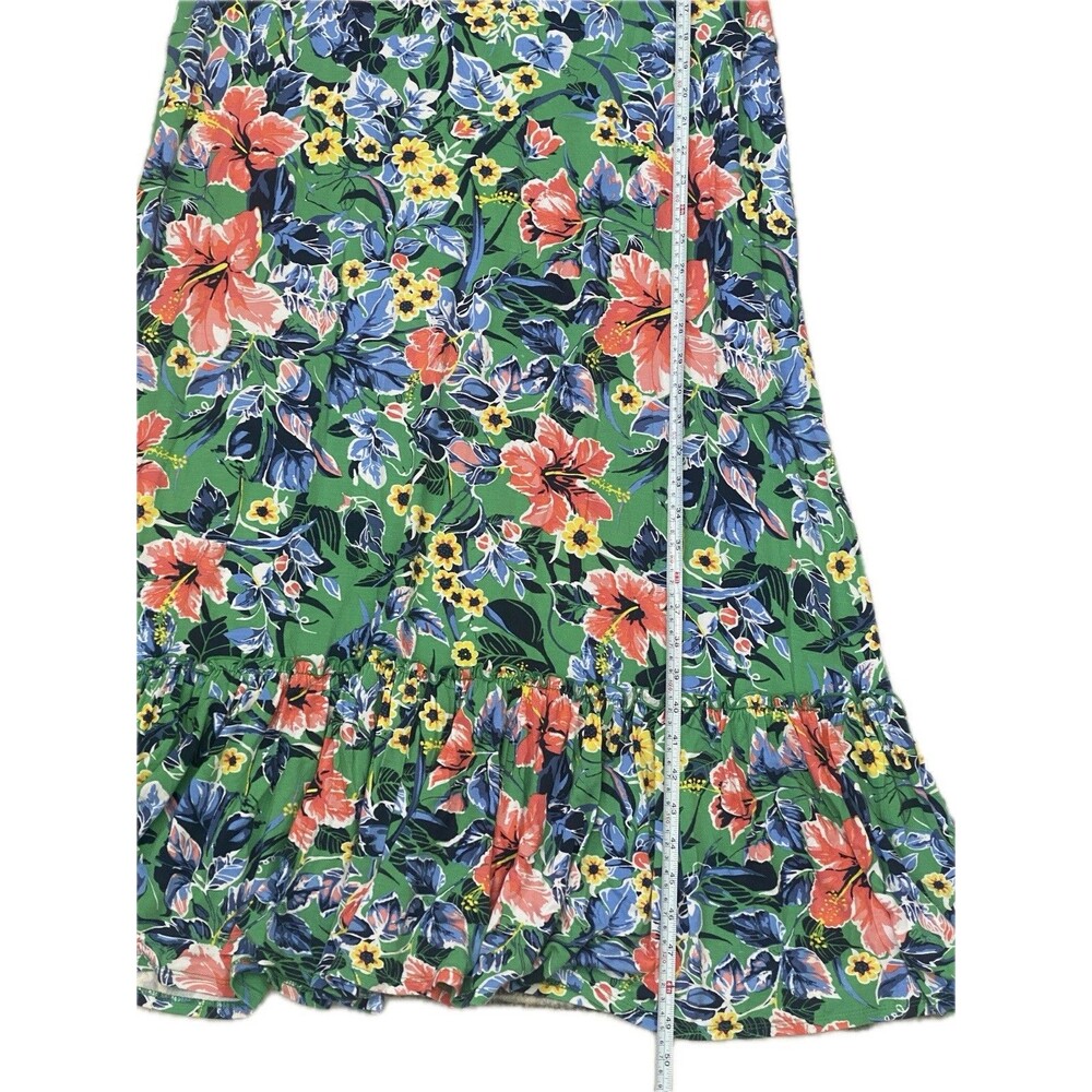 C. Wonder Tropical Floral Midi Dress LP Cottagecore Summer Ruffle V-Neck - Picture 5 of 13